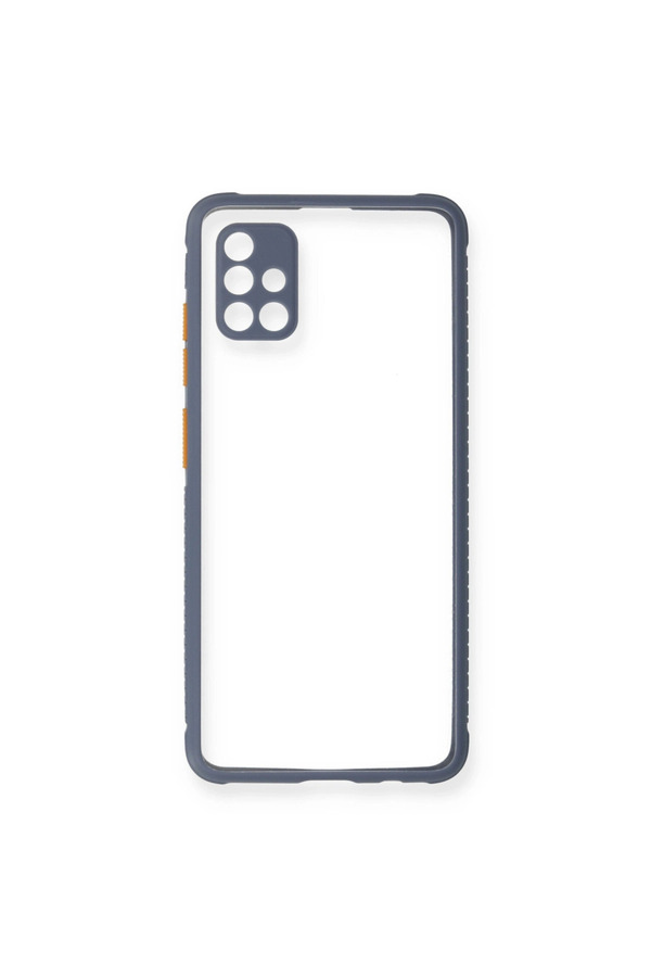 Evimdeyokyok Samsung Galaxy A71 Kılıf Miami Şeffaf Silikon - Gri