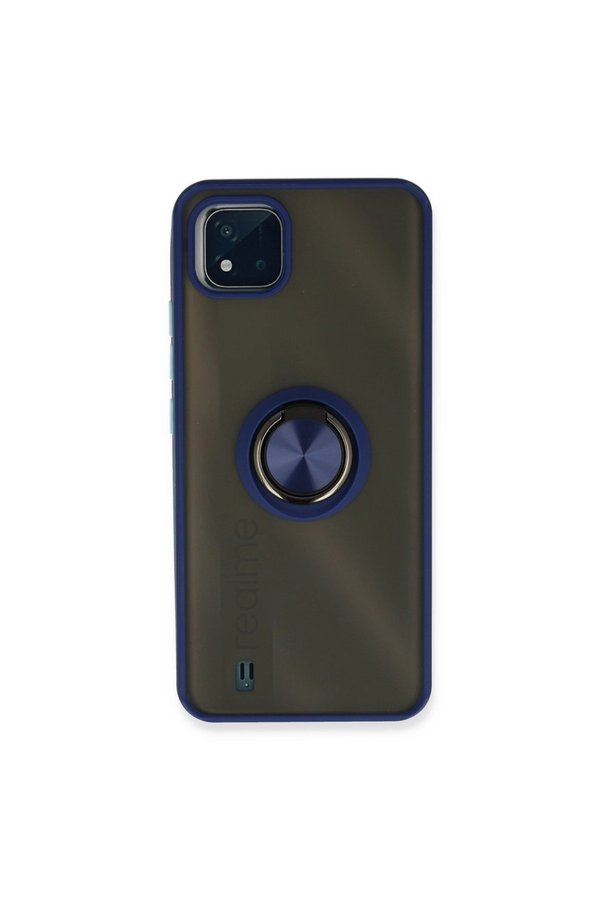 Evimdeyokyok Realme C11 2021 Kılıf Montreal Yüzüklü Silikon Kapak - Lacivert