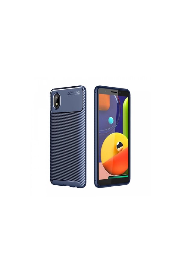 Evimdeyokyok Samsung Galaxy A01 Core Kılıf Auto Focus Karbon Kapak - Lacivert