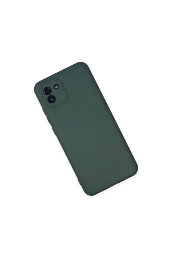 Evi̇mdeyokyok Samsung Galaxy A03 Kılıf Nano İçi̇ Kadi̇fe Si̇li̇kon - Koyu Yeşi̇l