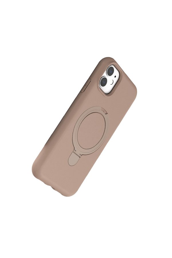 Evi̇mdeyokyok Apple İphone 11 Regal Magsafe Standlı Kapak - Çöl Ti̇tanyum