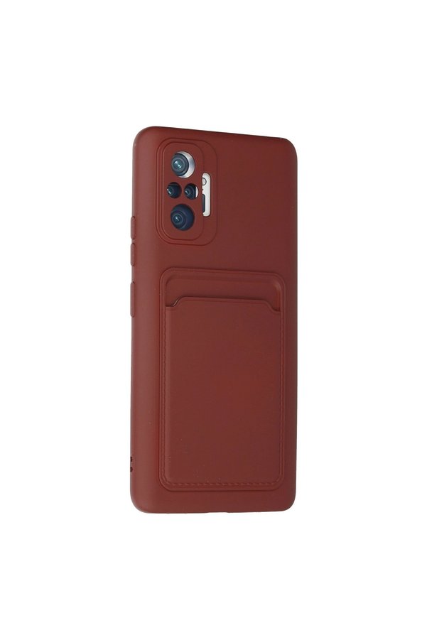 Evimdeyokyok Xiaomi Redmi Note 10 Pro Kılıf Kelvin Kartvizitli Silikon - Bordo