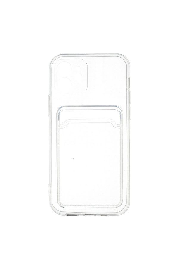 Evimdeyokyok Apple İphone 12 Kılıf Kart Şeffaf Silikon - Şeffaf
