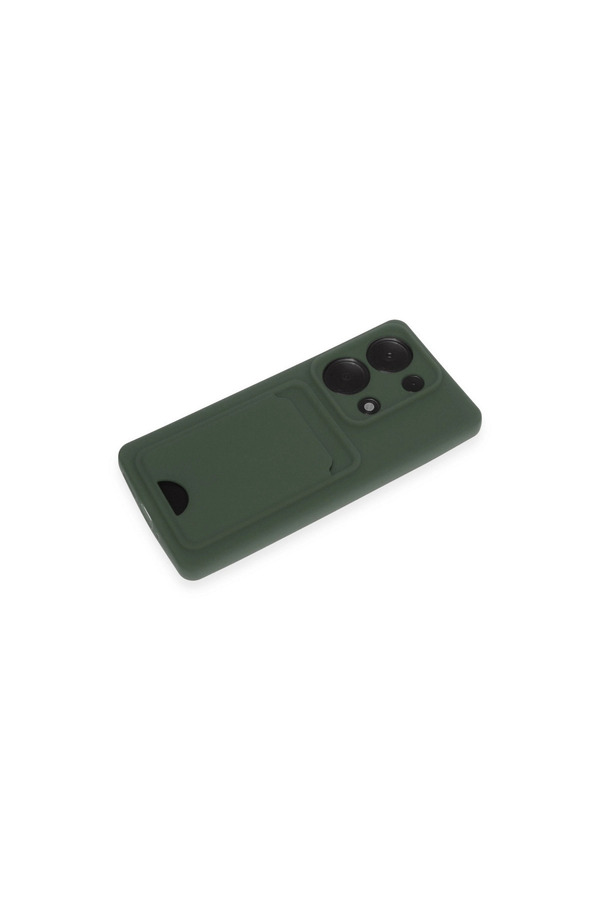 Evimdeyokyok Xiaomi Redmi Note 13 Pro 4G Kılıf Kelvin Kartvizitli Silikon - Koyu Yeşil