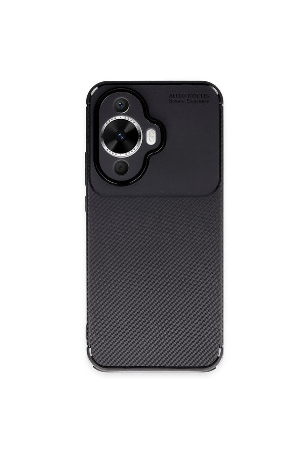 Evimdeyokyok Huawei Nova 12S Kılıf Auto Focus Karbon Kapak - Siyah