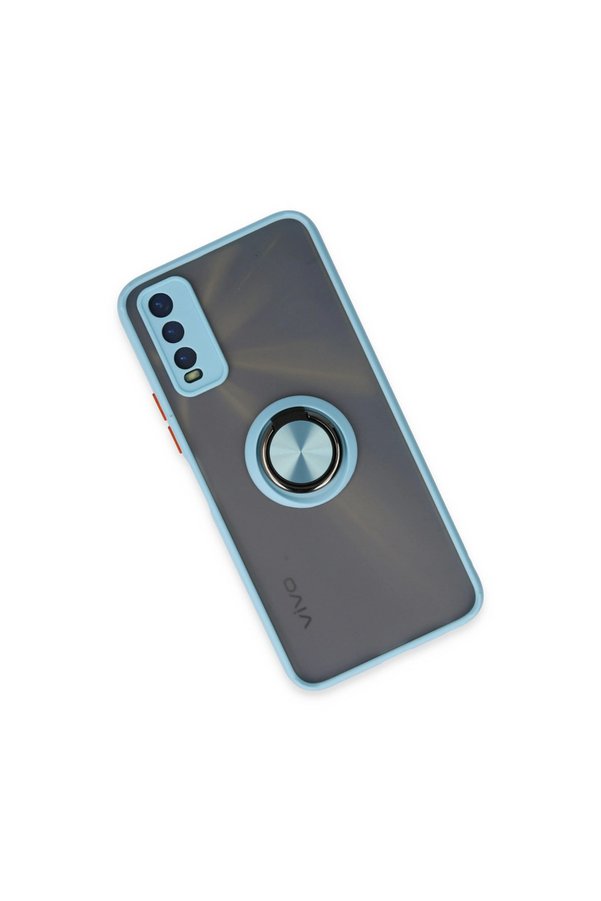 Evimdeyokyok Vivo Y11S Kılıf Montreal Yüzüklü Silikon Kapak - Buz Mavi