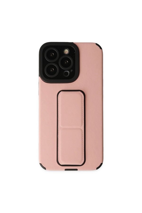 Evimdeyokyok Apple İphone 14 Pro Kılıf Mega Standlı Silikon - Pudra