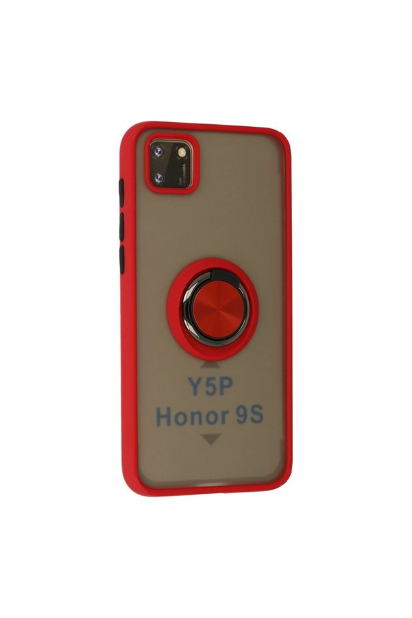Evimdeyokyok Huawei Y5P Kılıf Montreal Yüzüklü Silikon Kapak - Kırmızı
