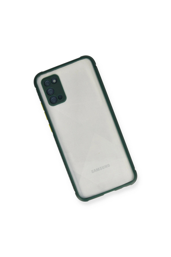 Evimdeyokyok Samsung Galaxy A02S Kılıf Miami Şeffaf Silikon - Koyu Yeşil