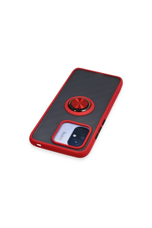 Evimdeyokyok Xiaomi Redmi 12C Kılıf Montreal Yüzüklü Silikon Kapak - Kırmızı