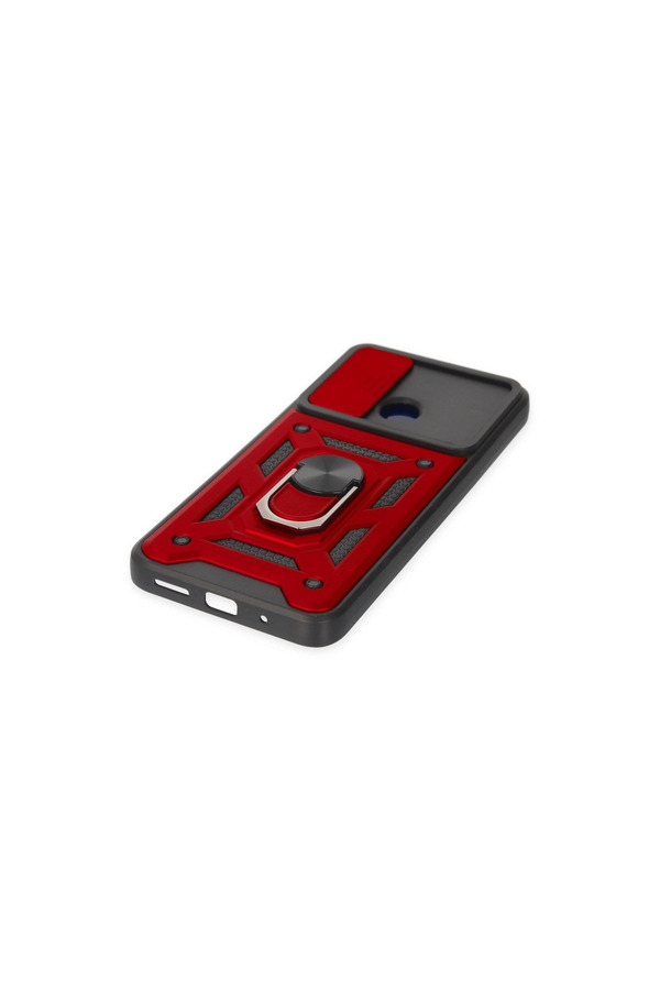 Evimdeyokyok Xiaomi Redmi 10C Kılıf Pars Lens Yüzüklü Silikon - Kırmızı