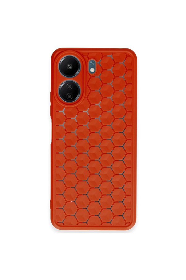 Evimdeyokyok Xiaomi Redmi 13C Kılıf Petek Silikon Kapak - Kırmızı