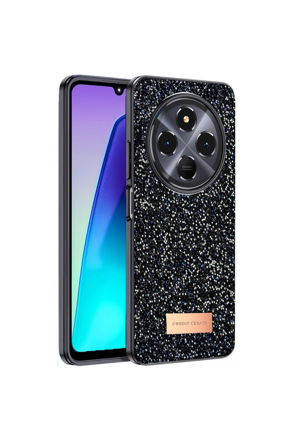 Evimdeyokyok Onegif Xiaomi Redmi 14C Bright Simli Kapak - Siyah