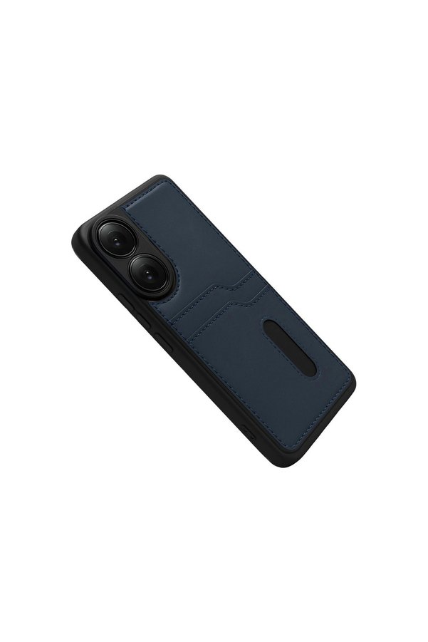 Evimdeyokyok Oppo A38 Sara Kartvizitli Deri Kılıf - Lacivert