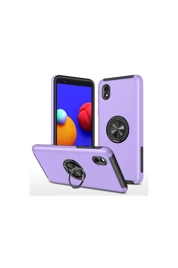 Evimdeyokyok Samsung Galaxy A01 Core Kılıf Elit Yüzüklü Kapak - Mor