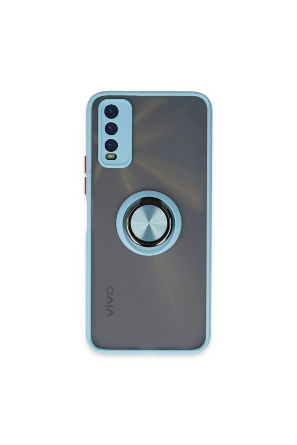 Evimdeyokyok Vivo Y11S Kılıf Montreal Yüzüklü Silikon Kapak - Buz Mavi