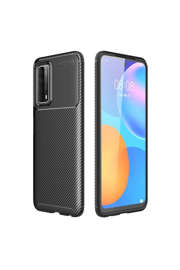 Evimdeyokyok Huawei P Smart 2021 Kılıf Auto Focus Karbon Kapak - Siyah