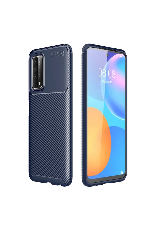 Evimdeyokyok Huawei P Smart 2021 Kılıf Auto Focus Karbon Kapak - Lacivert