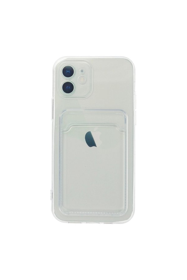 Evimdeyokyok Apple İphone 12 Kılıf Kart Şeffaf Silikon - Şeffaf