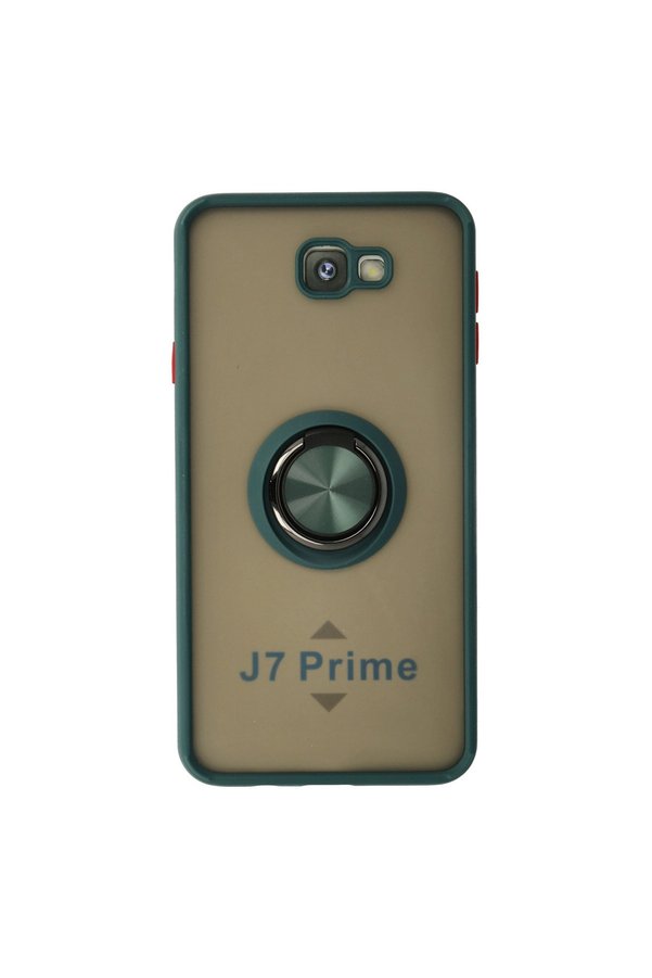 Evimdeyokyok Samsung Galaxy J7 Prime Kılıf Montreal Yüzüklü Silikon Kapak - Yeşil