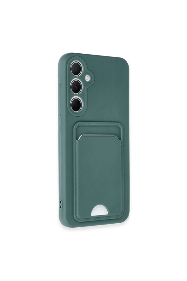 Evimdeyokyok Samsung Galaxy A35 5G Kılıf Kelvin Kartvizitli Silikon - Koyu Yeşil