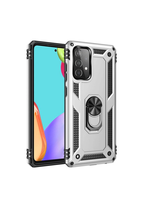 Evimdeyokyok Samsung Galaxy A33 5G Kılıf Sofya Yüzüklü Silikon Kapak - Gümüş