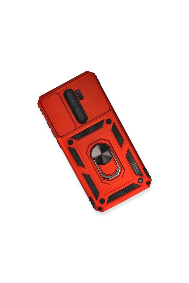 Evimdeyokyok Xiaomi Redmi Note 8 Pro Kılıf Pars Lens Yüzüklü Silikon - Kırmızı