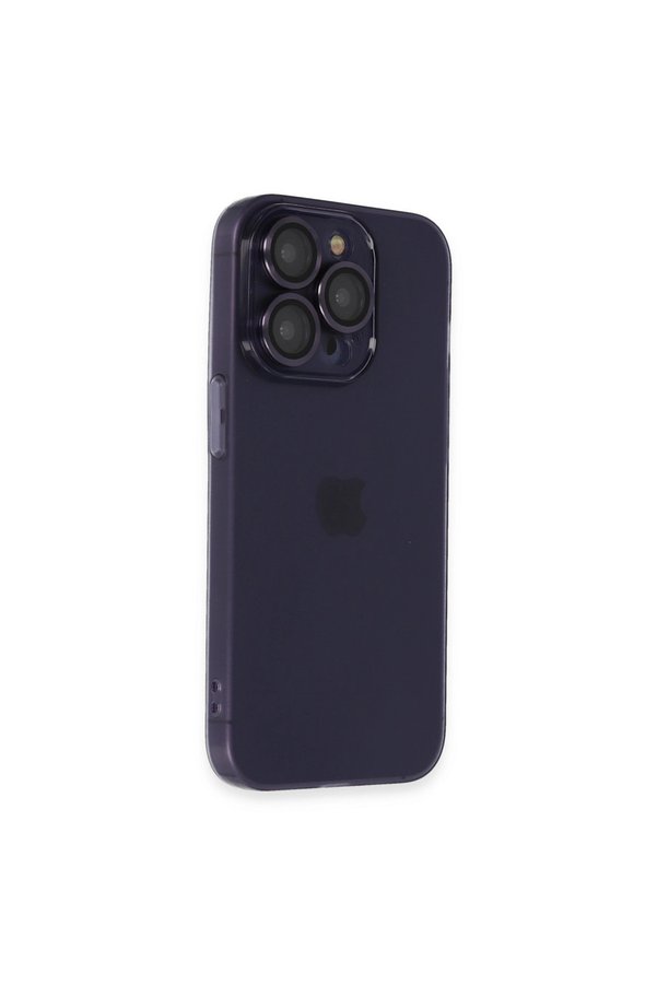 Evimdeyokyok Apple İphone 14 Pro Max Kılıf Luko Lens Silikon - Derin Mor
