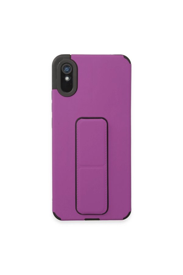 Evimdeyokyok Xiaomi Redmi 9A Kılıf Mega Standlı Silikon - Mor