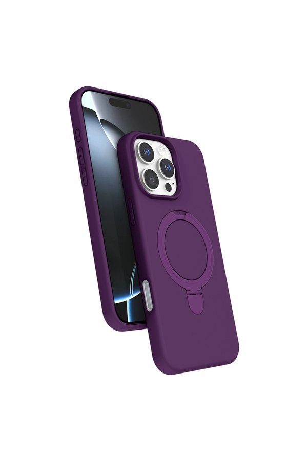 Evimdeyokyok Apple İphone 16 Pro Regal Magsafe Standlı Kapak - Derin Mor