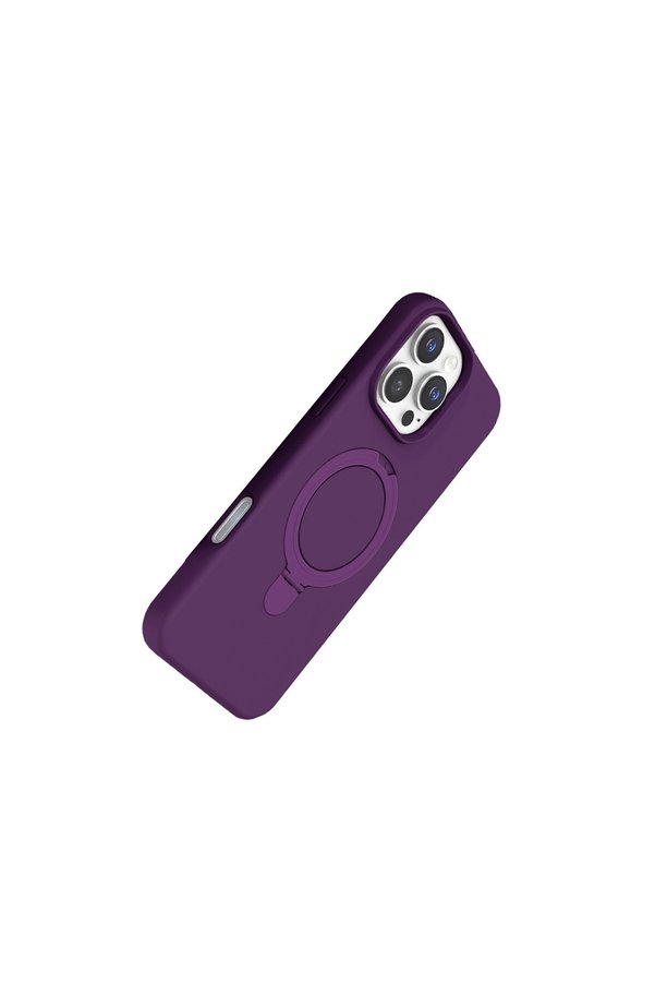 Evimdeyokyok Apple İphone 16 Pro Regal Magsafe Standlı Kapak - Derin Mor