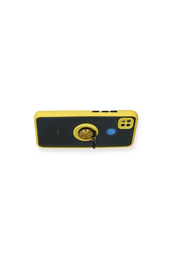 Evimdeyokyok Xiaomi Redmi 9C Kılıf Montreal Yüzüklü Silikon Kapak - Sarı