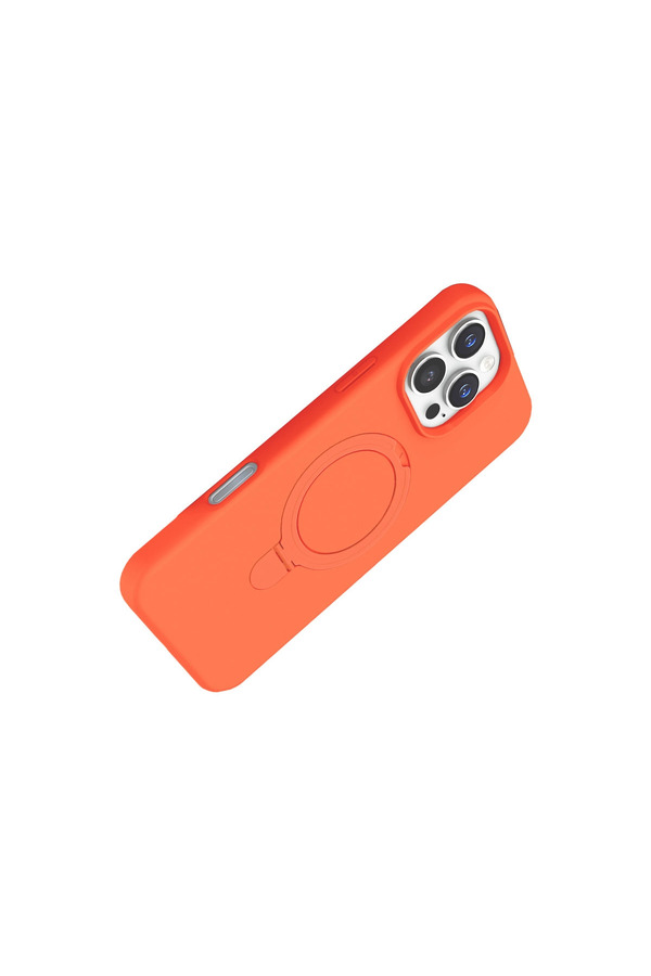 Evimdeyokyok Apple İphone 16 Pro Regal Magsafe Standlı Kapak - Turuncu