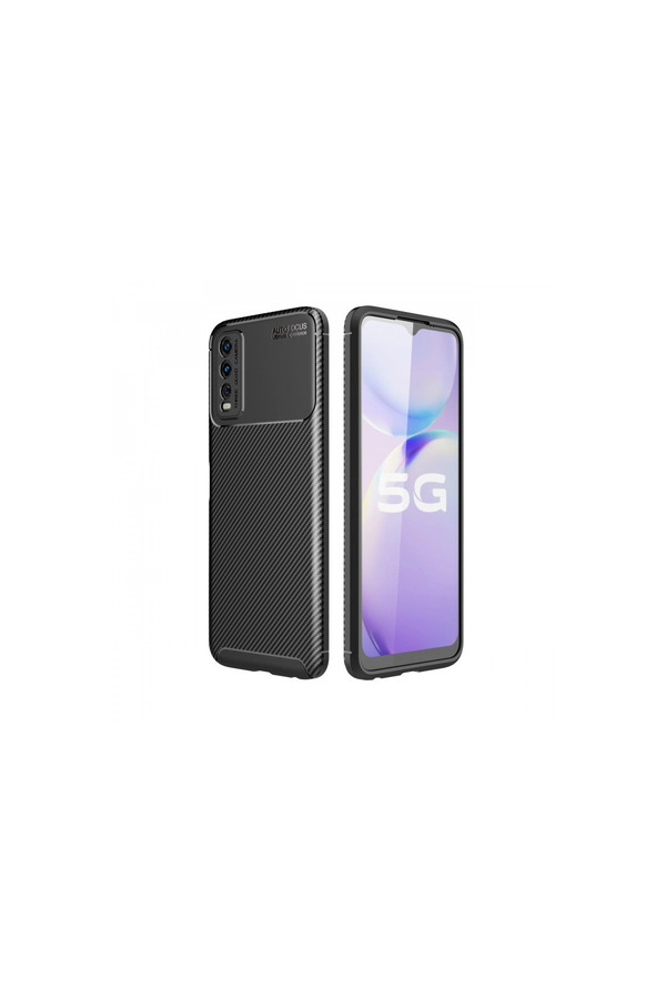 Evimdeyokyok Vivo Y11S Kılıf Auto Focus Karbon Kapak - Siyah