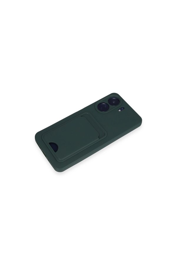Evimdeyokyok Xiaomi Redmi 13C Kılıf Kelvin Kartvizitli Silikon - Koyu Yeşil
