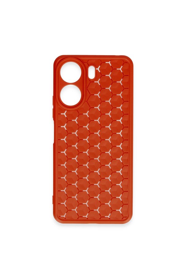Evimdeyokyok Xiaomi Redmi 13C Kılıf Petek Silikon Kapak - Kırmızı