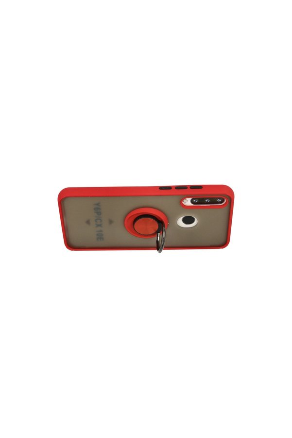 Evimdeyokyok Huawei Y6P Kılıf Montreal Yüzüklü Silikon Kapak - Kırmızı