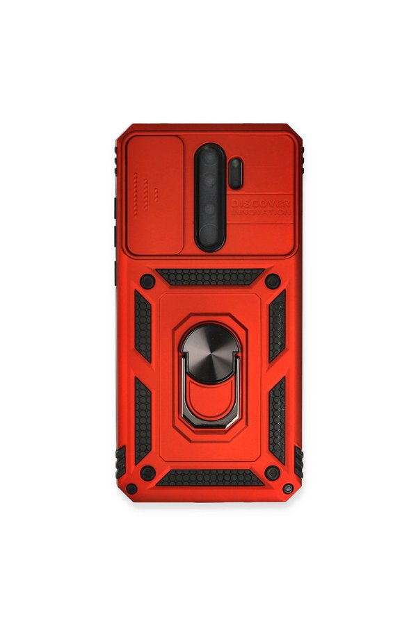 Evimdeyokyok Xiaomi Redmi Note 8 Pro Kılıf Pars Lens Yüzüklü Silikon - Kırmızı