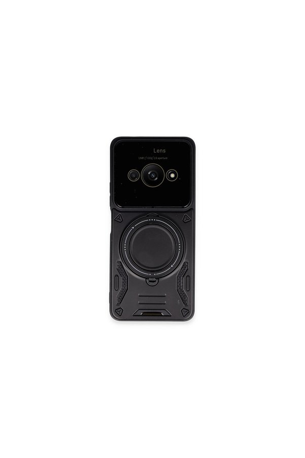Evimdeyokyok Xiaomi Poco C61 Kılıf Joy Lens Standlı Kapak - Siyah