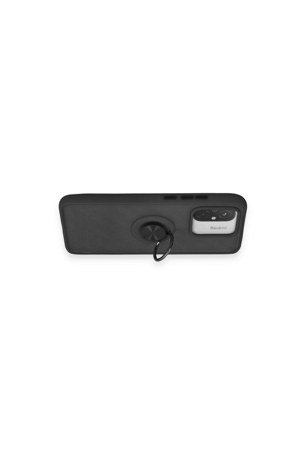 Evimdeyokyok Xiaomi Redmi 12C Kılıf Montreal Yüzüklü Silikon Kapak - Siyah