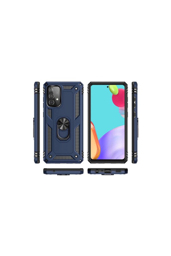 Evimdeyokyok Samsung Galaxy A33 5G Kılıf Sofya Yüzüklü Silikon Kapak - Lacivert