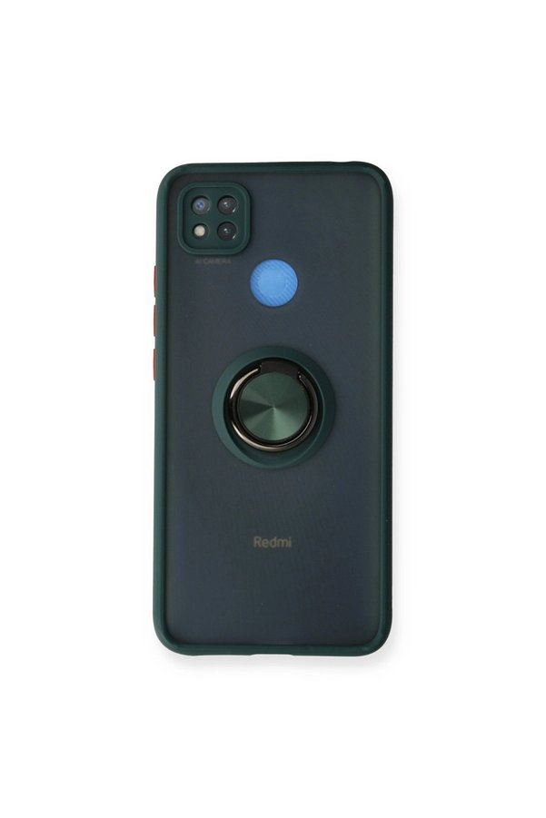 Evimdeyokyok Xiaomi Redmi 9C Kılıf Montreal Yüzüklü Silikon Kapak - Yeşil