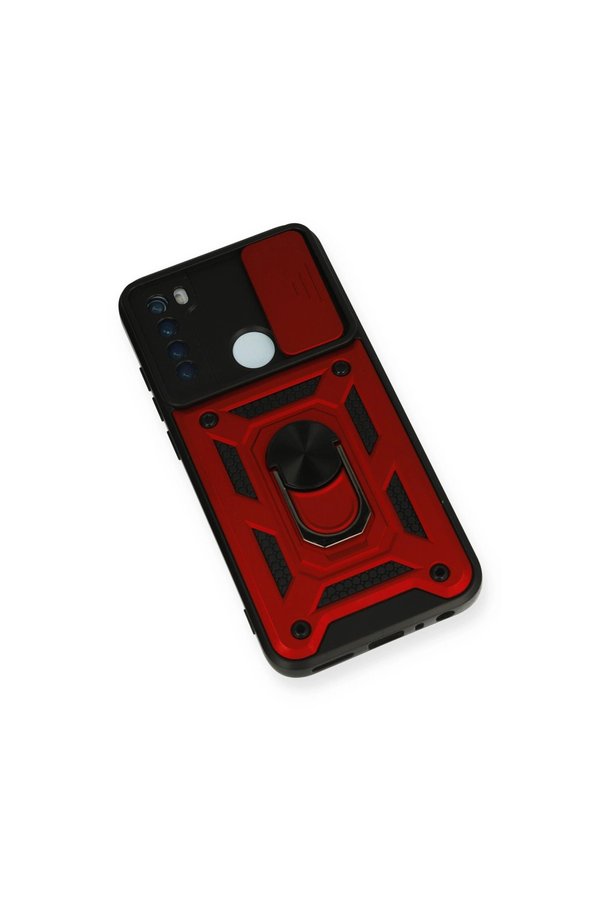 Evimdeyokyok Xiaomi Redmi Note 8 Kılıf Pars Lens Yüzüklü Silikon - Kırmızı