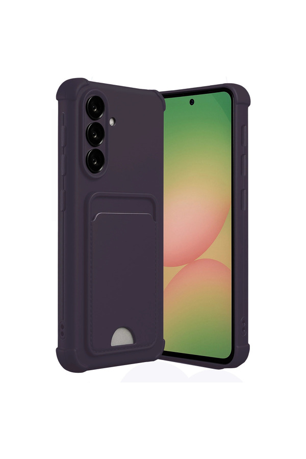 Evimdeyokyok Samsung Galaxy A56 Kılıf Kelvin Kartvizitli Silikon - Derin Mor