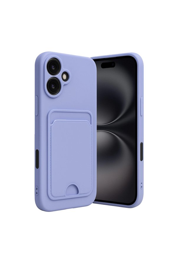 Evimdeyokyok Apple İphone 16 Kılıf Kelvin Kartvizitli Silikon - Lila