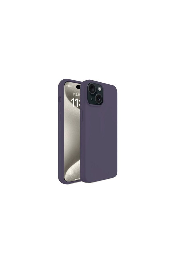 Evimdeyokyok Apple İphone 15 Kılıf First Silikon - Mürdüm