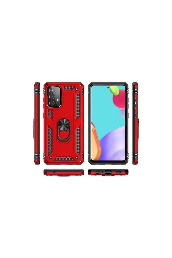 Evimdeyokyok Samsung Galaxy A33 5G Kılıf Sofya Yüzüklü Silikon Kapak - Kırmızı