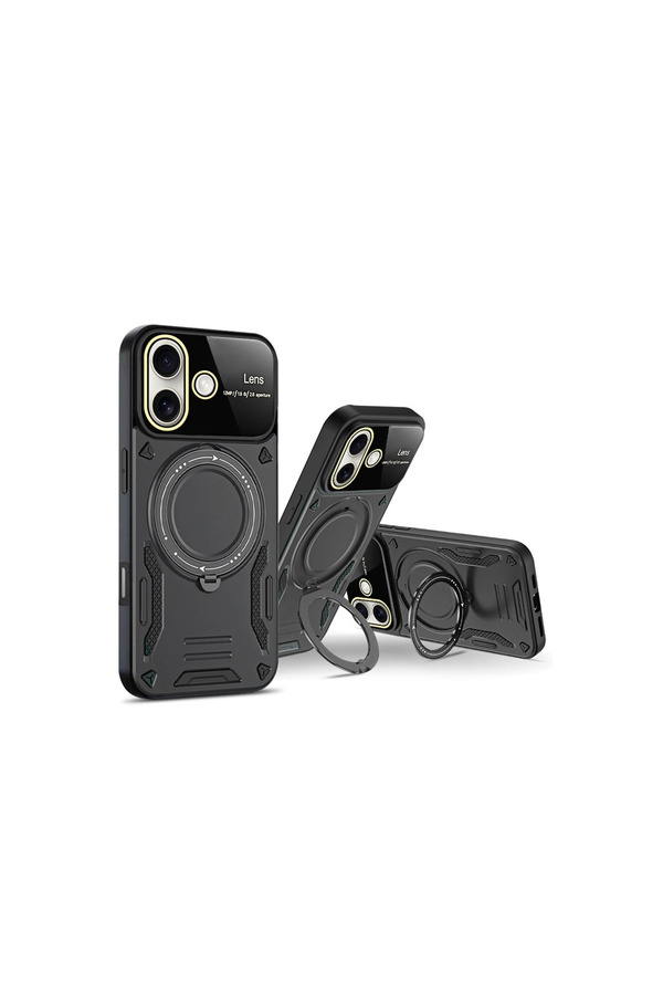 Evimdeyokyok Apple İphone 16 Kılıf Joy Lens Standlı Kapak - Mor