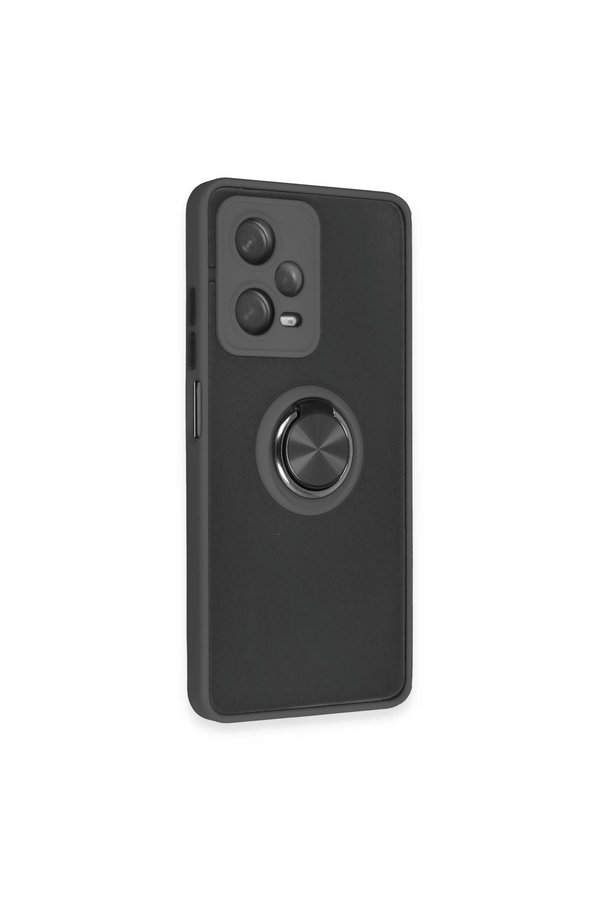 Evimdeyokyok Xiaomi Redmi Note 12 5G Kılıf Montreal Yüzüklü Silikon Kapak - Siyah