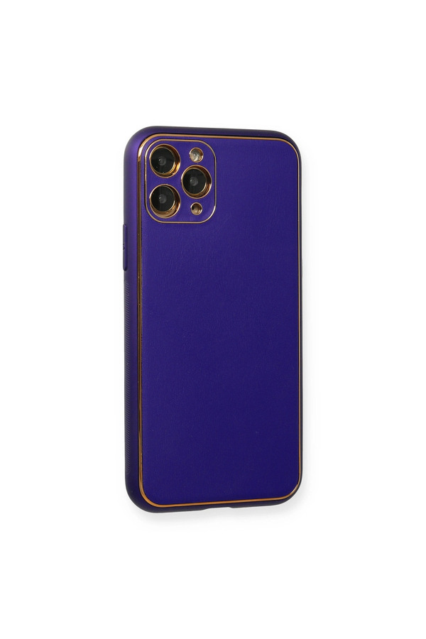 Evimdeyokyok Apple İphone 11 Pro Kılıf Coco Deri Silikon Kapak - Mor